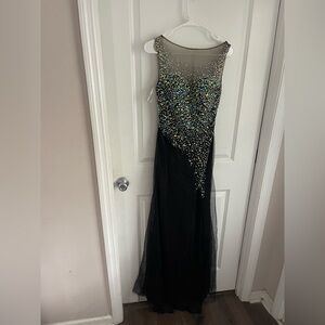 Black Gigi Evening Gown with Sequin Details